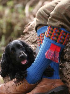 Mid Blue, Ashton Shooting Sock with Garter