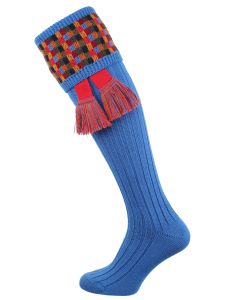 The Ashton Shooting Sock with Garter, Azure