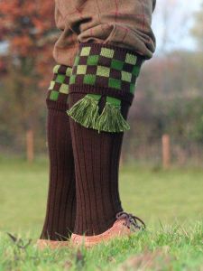 The Brockington Shooting Sock with Garter, Dark Natural