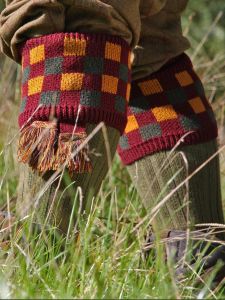 Tartan Red Brockington Shooting Sock with Garter