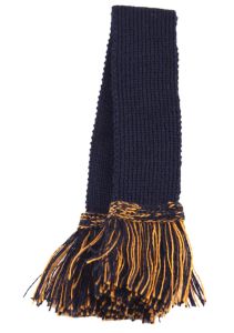 Merino Wool Two Tone Garter - Navy with Navy and Mustard