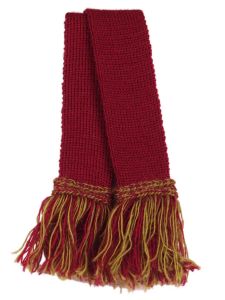 Wool Garter - Cherry and Sage