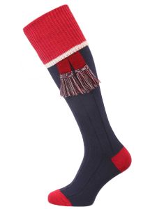 The Cobnash Cotton Shooting Sock, Brittania with optional garter