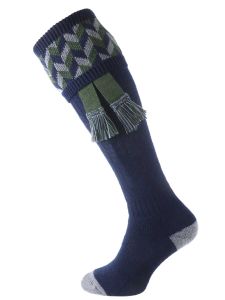 The Rudhall Shooting Sock with Garter, Navy