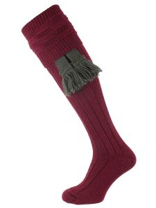 The Portland Wool Shooting Sock, Burgundy