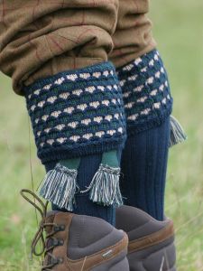The Honeycomb Shooting Sock with Garter, Indigo
