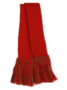 Classic Merino Blend Garter - Brick Red with Spruce