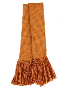 Classic Garter - Ochre with Ochre & Burgundy Fringe