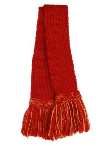 Classic Merino Blend Two Tone Garter - Brick Red & Ochre
