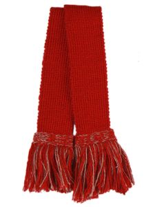 Classic Merino Blend Two Tone Garter - Brick Red with Brick Red & Bison