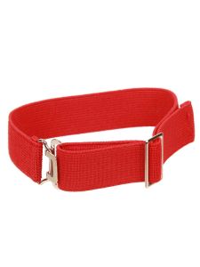 Heavy Gauge, Fully Adjustable Elasticated Sock Garter, Red
