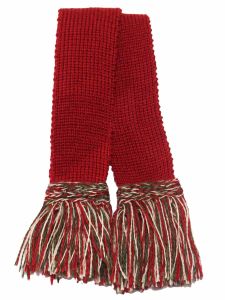Classic Tri Colour Garter - Red with Oatmeal, Spruce & Red