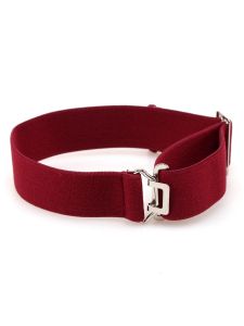 Burgundy, Soft Elasticated Fully Adjustable Sock Garters