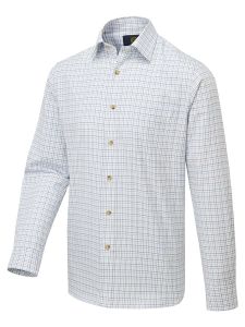 Viyella Classic Fit Men's 80/20 Mini Tattersall Shirt, Light Blue