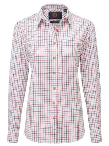 Viyella Women's 80/20 Tattersall Shirt, Wine Navy