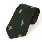Atkinsons 'Flying Grouse' Wool & Silk Tie - Green