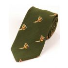 Atkinsons 'Flying Pheasant' Wool & Silk Tie - Green