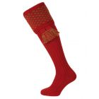The Boughton Shooting Sock Brick Red and Moss