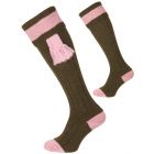 The Byron Shooting Sock, Olive & Pink