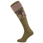 The Whitley Dark Olive Shooting Sock with Garter