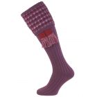 Purple Honeycombe Shooting Socks with Garter