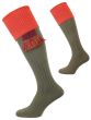 The Tarrington Cotton Shooting Sock, Avocado Green & Copper, with optional Garter