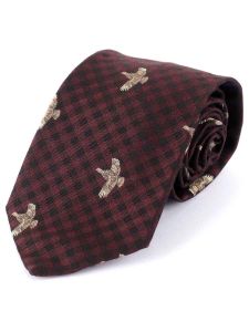 Atkinsons 'Flying Grouse' Wool & Silk Tie, Plum