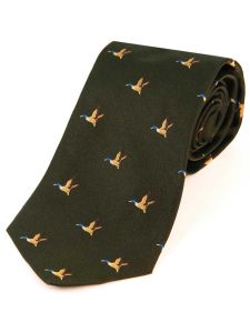 Atkinsons 'Flying Duck' Silk Tie - Green