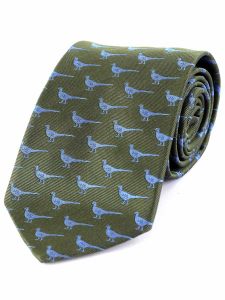 Atkinsons 'Pheasant' Two Tone Silk Tie - Green & Blue