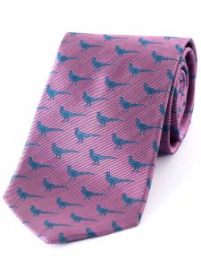 Atkinsons 'Pheasant' Two Tone Silk Tie, Pink & Blue