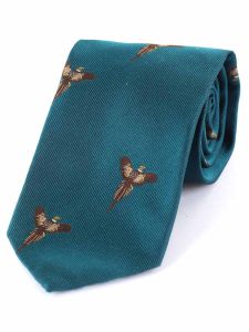 Atkinsons 'Soaring Pheasant' Silk Tie - Teal