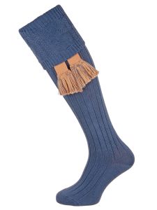 The Berrington Cotton Cable Top Shooting Sock, Narvik Blue
