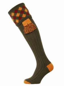 The Chequers Shooting Sock - Spruce