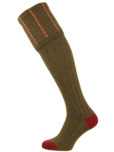 The Devonshire Olive Wool Shooting Sock
