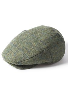 Failsworth Classic Tweed Cap with Waterproof Lining, Sage with Navy