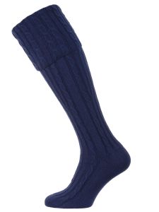 The Skye Cashmere Shooting Sock - Admiral