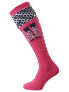 The Whitley Shooting Sock with Garter, Calla Pink