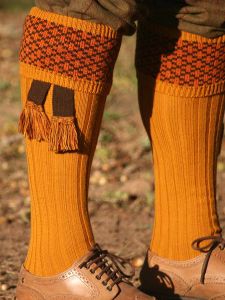 The Whitley Ochre with Burnt Orange and Dark Natural Shooting Sock