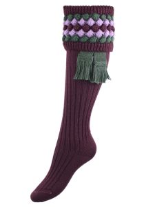 The Lady Angus Shooting Sock, Mulberry