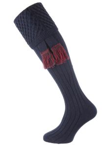 The Chelsea Merino Wool Shooting Sock, Mid Navy