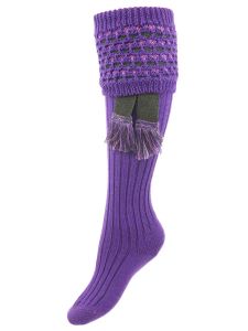 The Lady Honeycomb Shooting Sock with Garter, Lavande