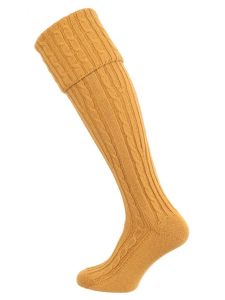 The Skye Cashmere Shooting Sock, Tansy