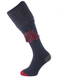 The Ambassador Merino Wool Shooting Sock with optional garter, Navy