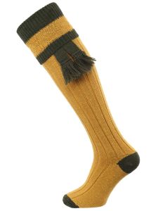 The Willersley Shooting Sock, Gold & Olive