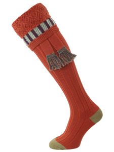 The Bristol Shooting Sock Maple with Optional Tri-Color Maple Garter