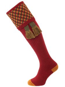 The Cromarty Cushion Foot Shooting Sock, Brick Red MK 2 with Optional Garter