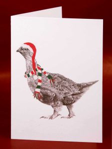 "Festive Graham Grouse" Individually Wrapped Christmas Card