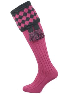 The Fownhope Shooting Sock with Garter, Calla Pink