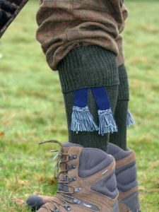 The Dormington Cotton Shooting Sock with Cushion Foot, Seaweed Marl