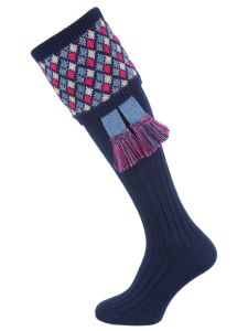 The Shooting Sock Company - The Durlow Shooting Sock with Garter - Navy